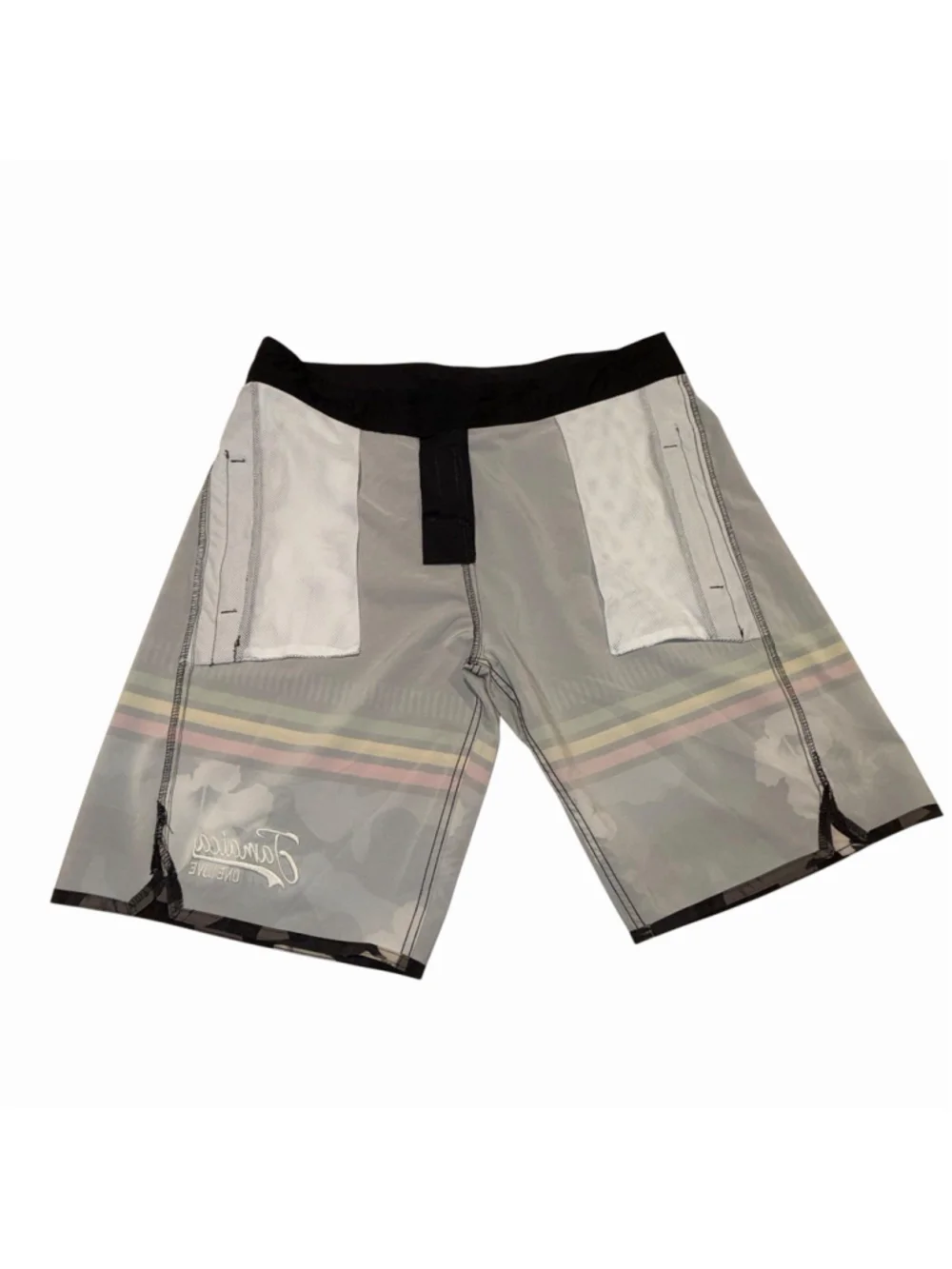 Palmwave Jamaica One Love Board Shorts Mens Sz38 Black Camo Hibiscus Swim Trunks